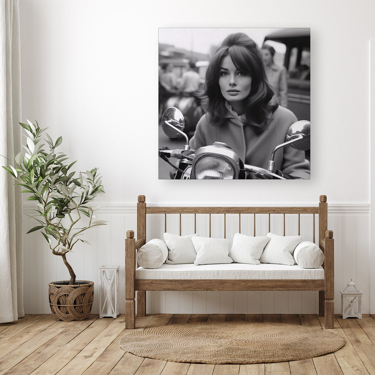 1960 Out On The Bike Canvas