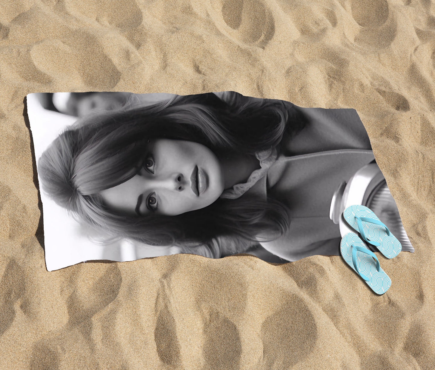 1960 Out On The Bike Beach Towel