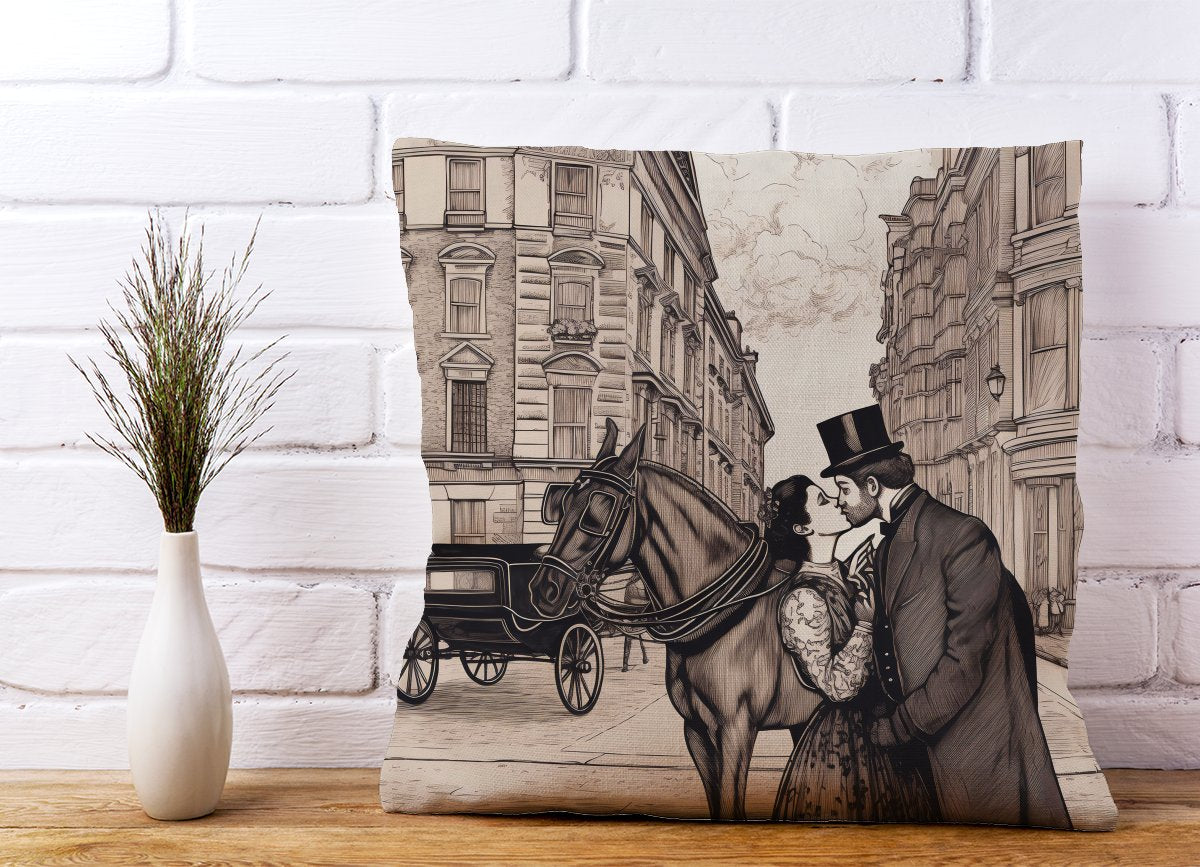 Victorian Lovers On A London Street Cushions