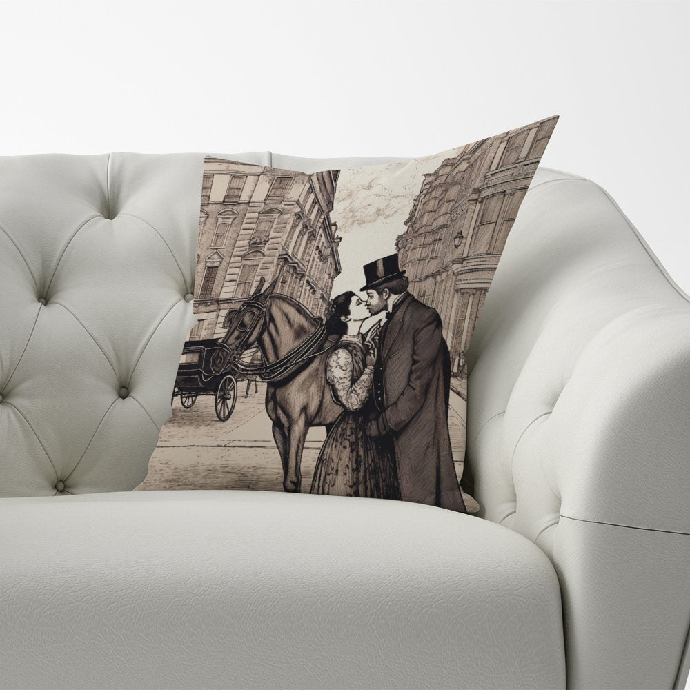 Victorian Lovers On A London Street Cushions