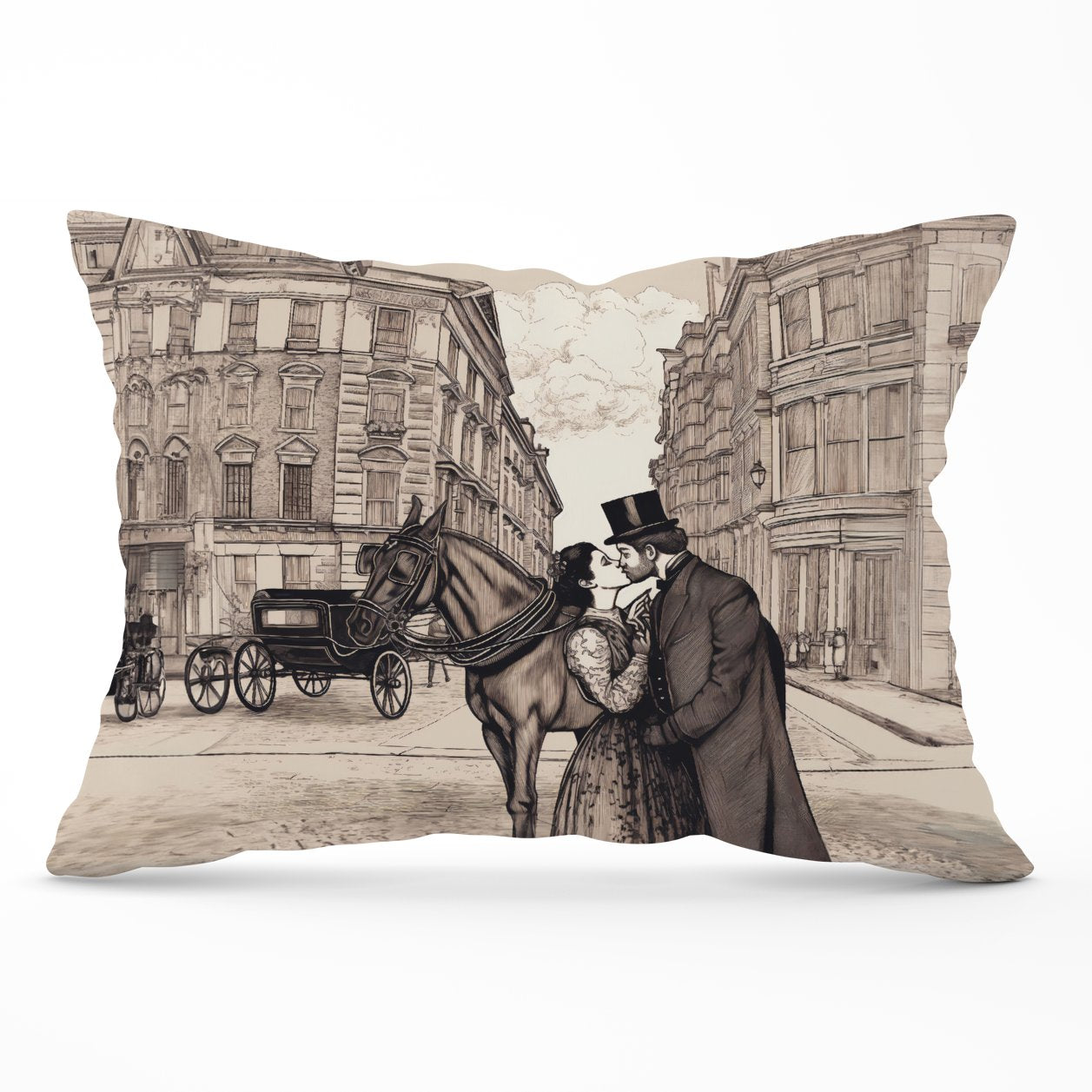 Victorian Lovers On A London Street Cushions