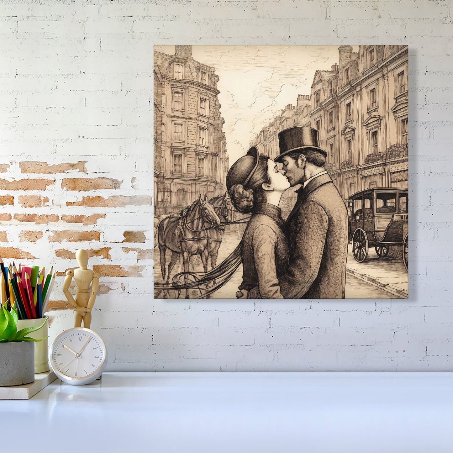 Sharing A Kiss Canvas