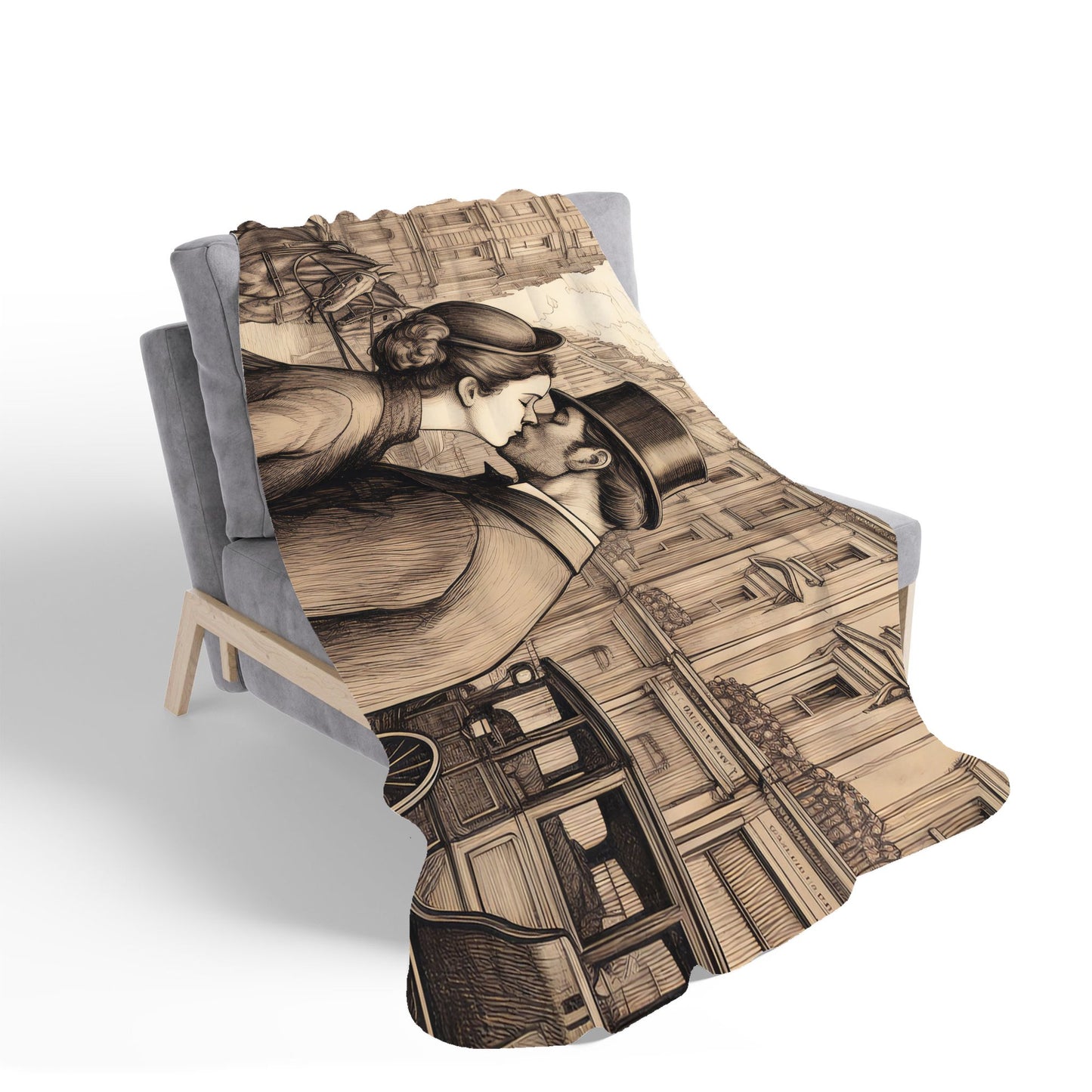 Sharing A Kiss Sherpa Blanket
