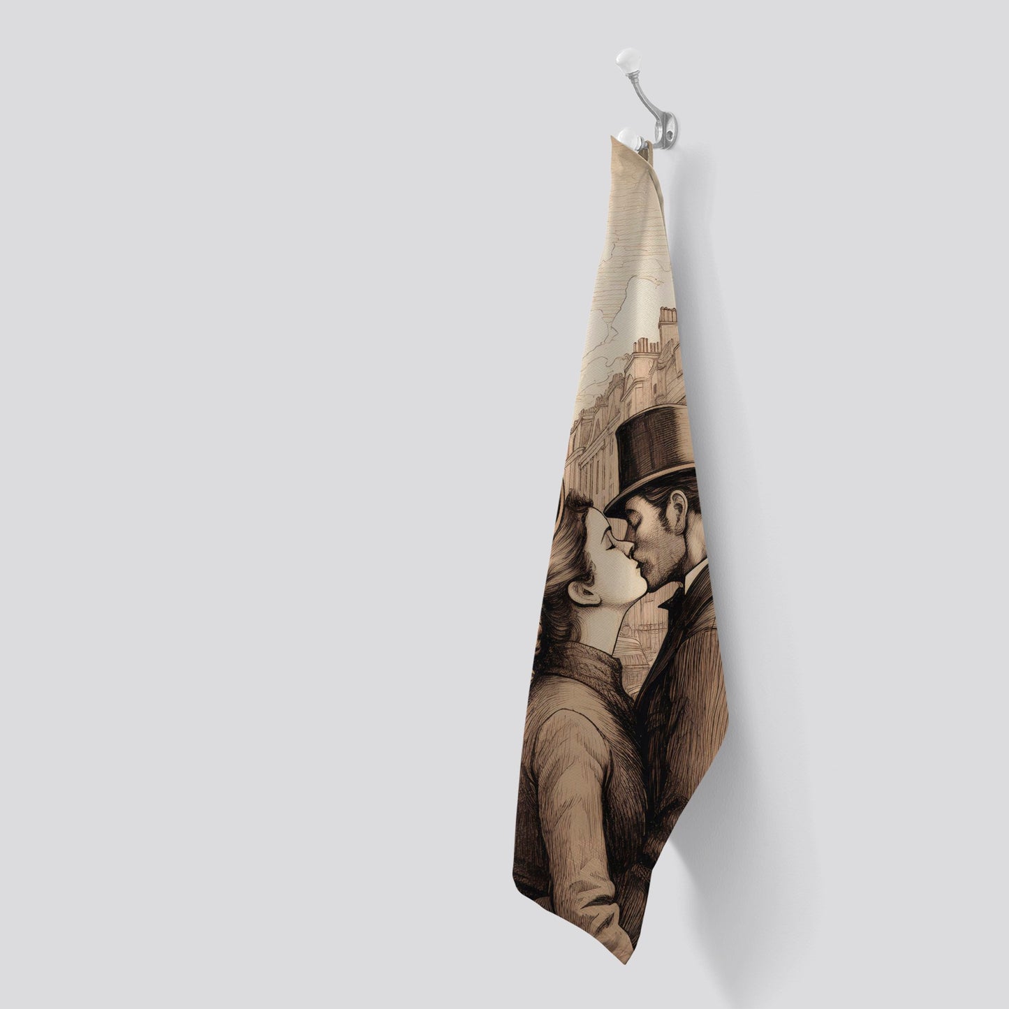 Sharing A Kiss Tea Towel