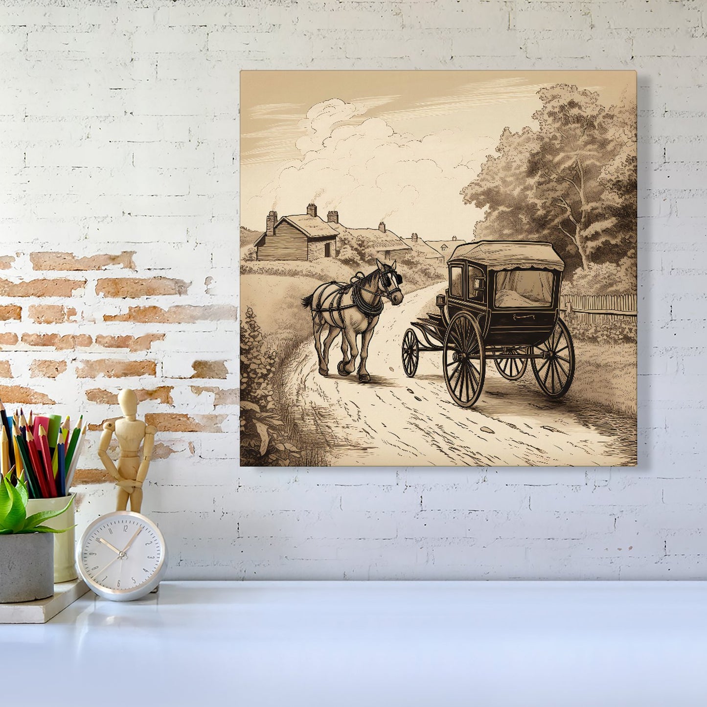 A Horse And His Cart Canvas