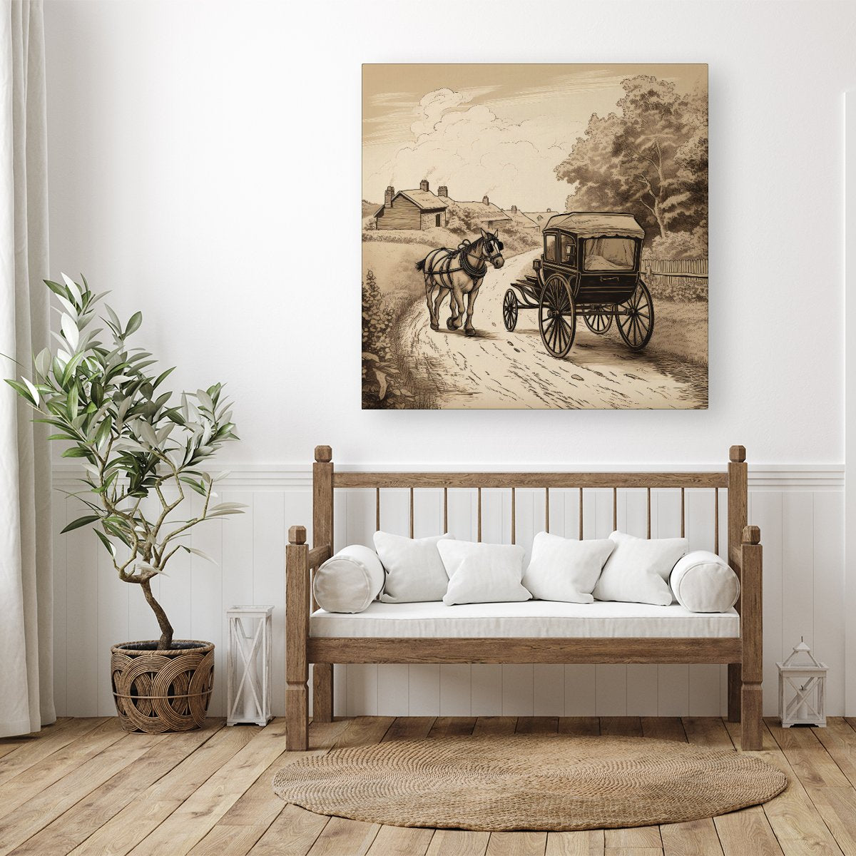 A Horse And His Cart Canvas