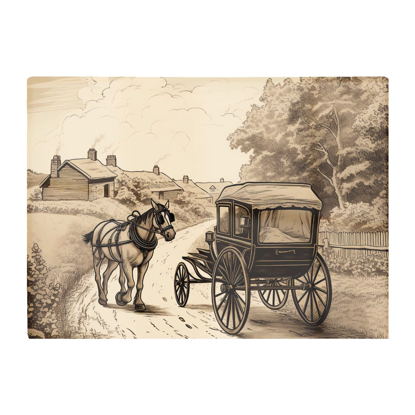 A Horse And His Cart Chopping Board