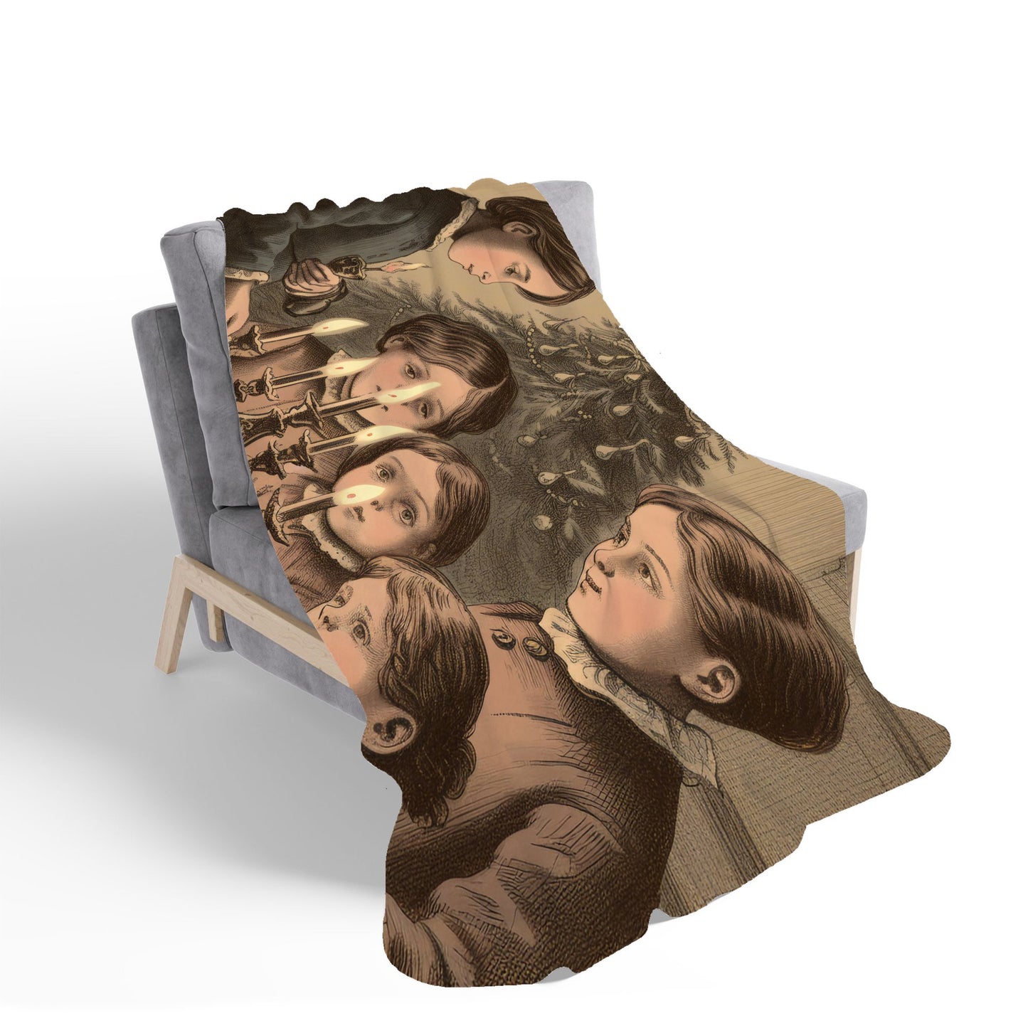 Christmas Candles Sherpa Blanket