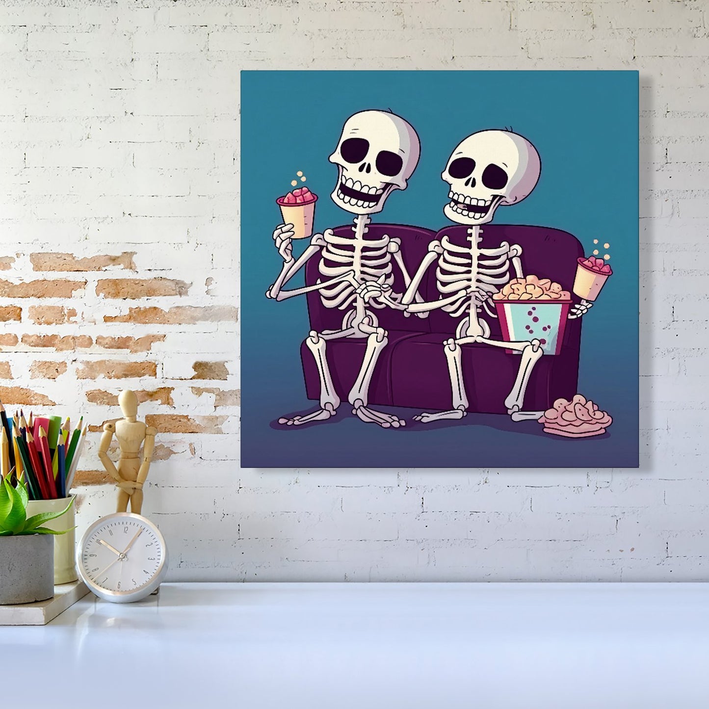 Skeletons At The Cinema Canvas