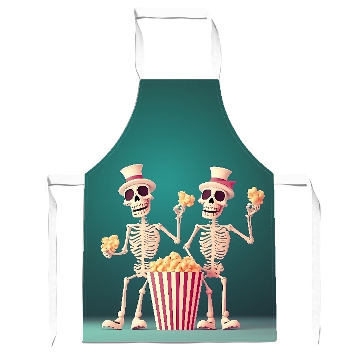 Skeletons With Popcorn Apron