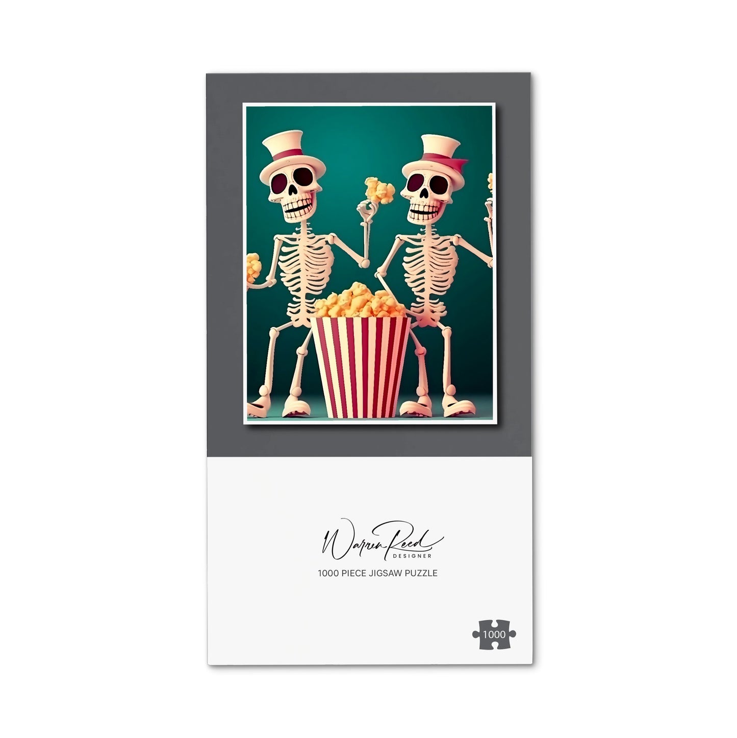 Skeletons With Popcorn Jigsaw Puzzle