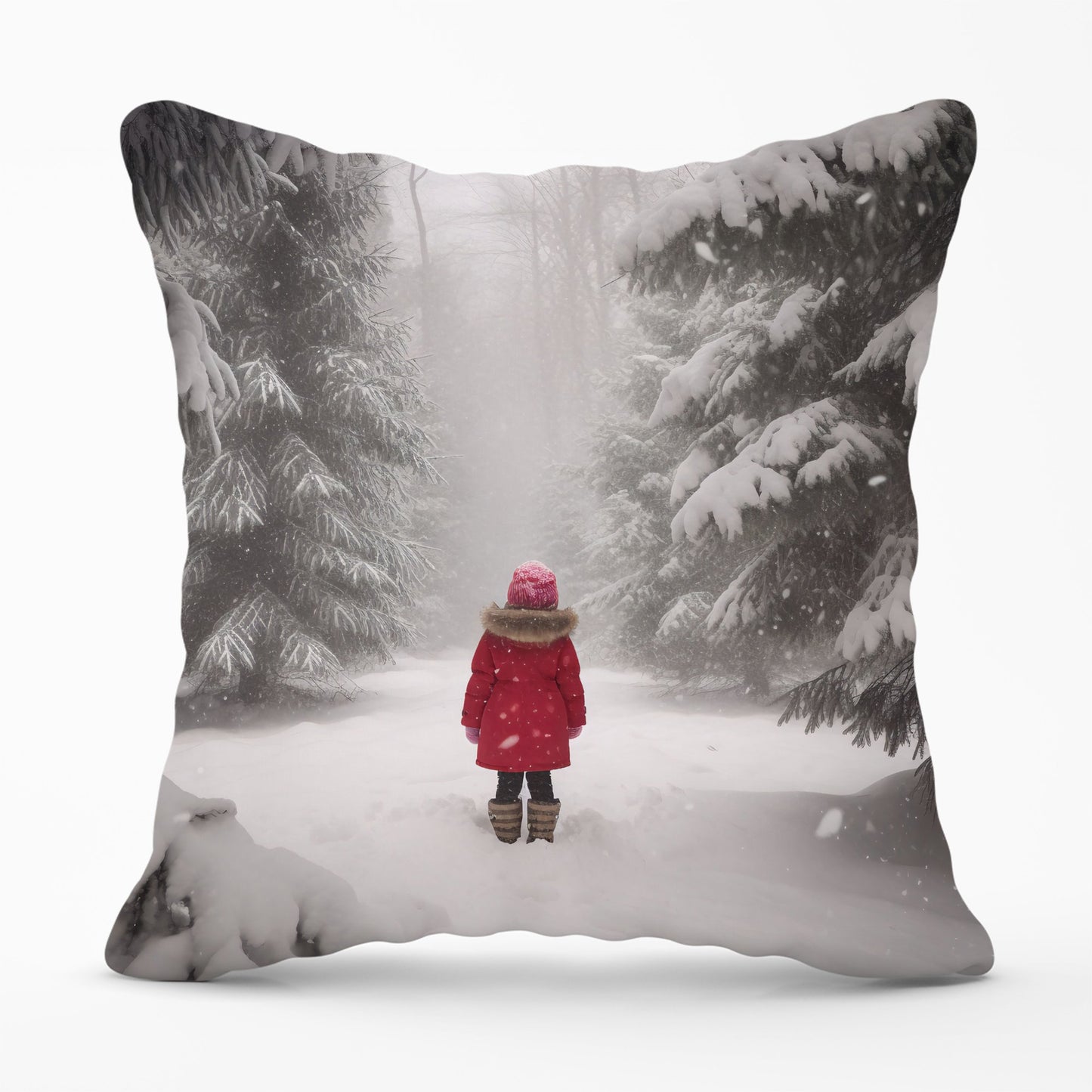 Little Girl In The Snow Cushions