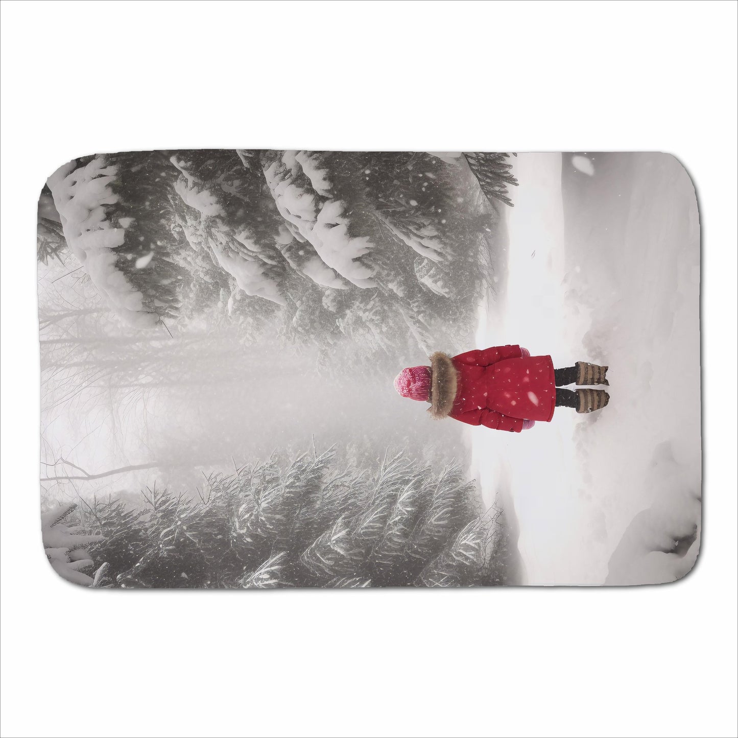 Little Girl In The Snow Sherpa Blanket
