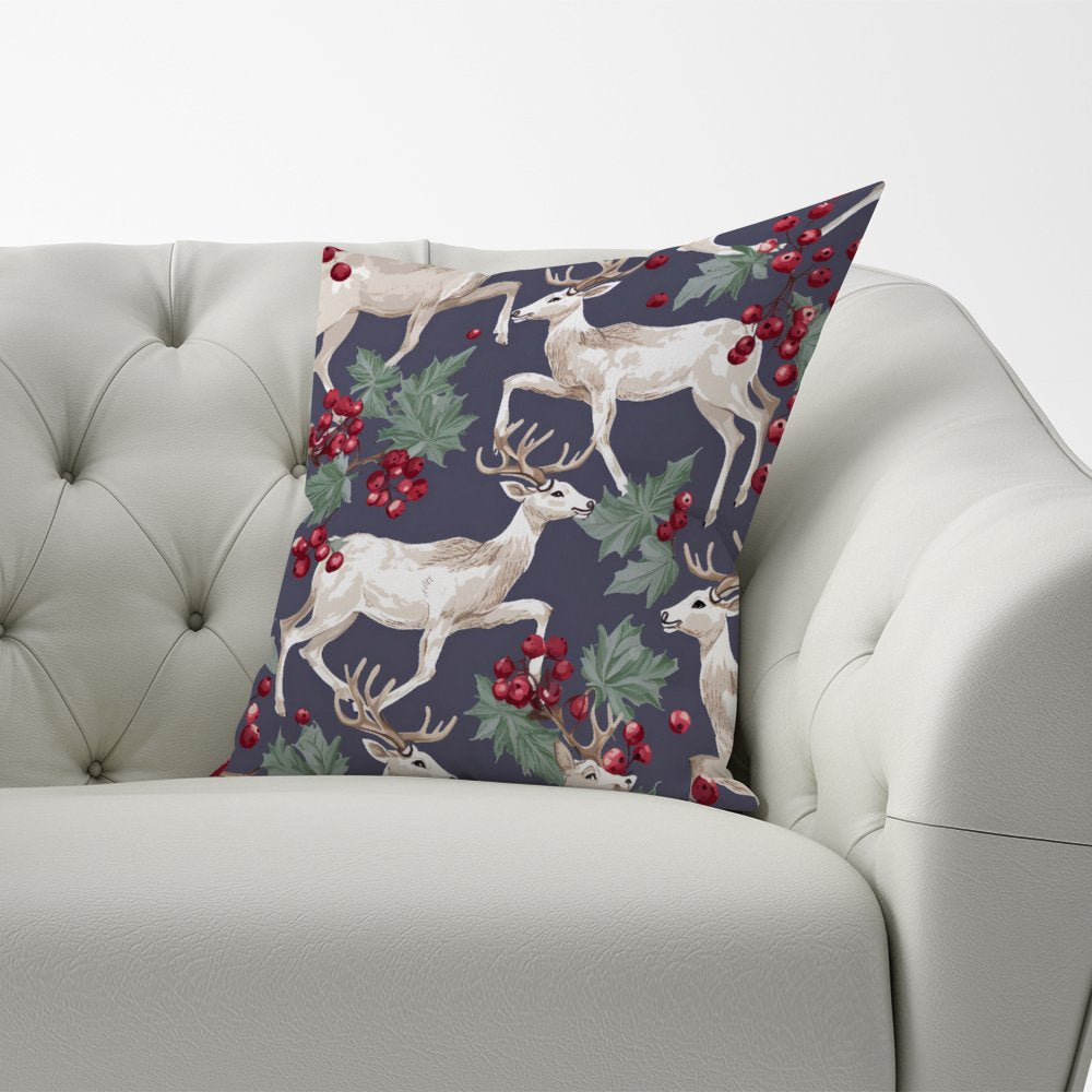 Reindeers And Holly Cushions