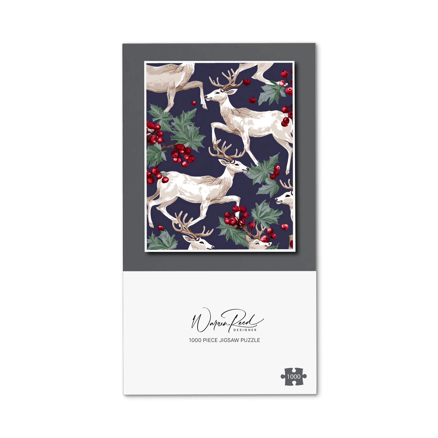 Reindeers And Holly Jigsaw Puzzle