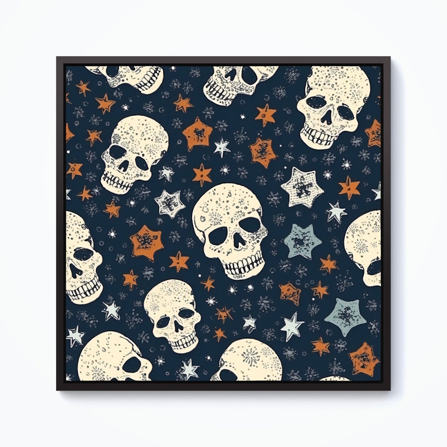 Skulls And Stars Framed Canvas