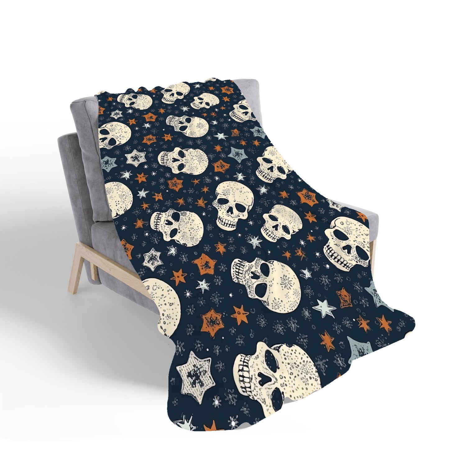 Skulls And Stars Sherpa Blanket