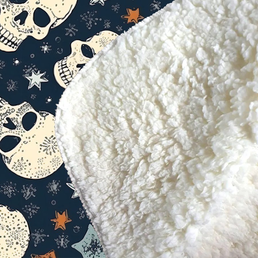 Skulls And Stars Sherpa Blanket