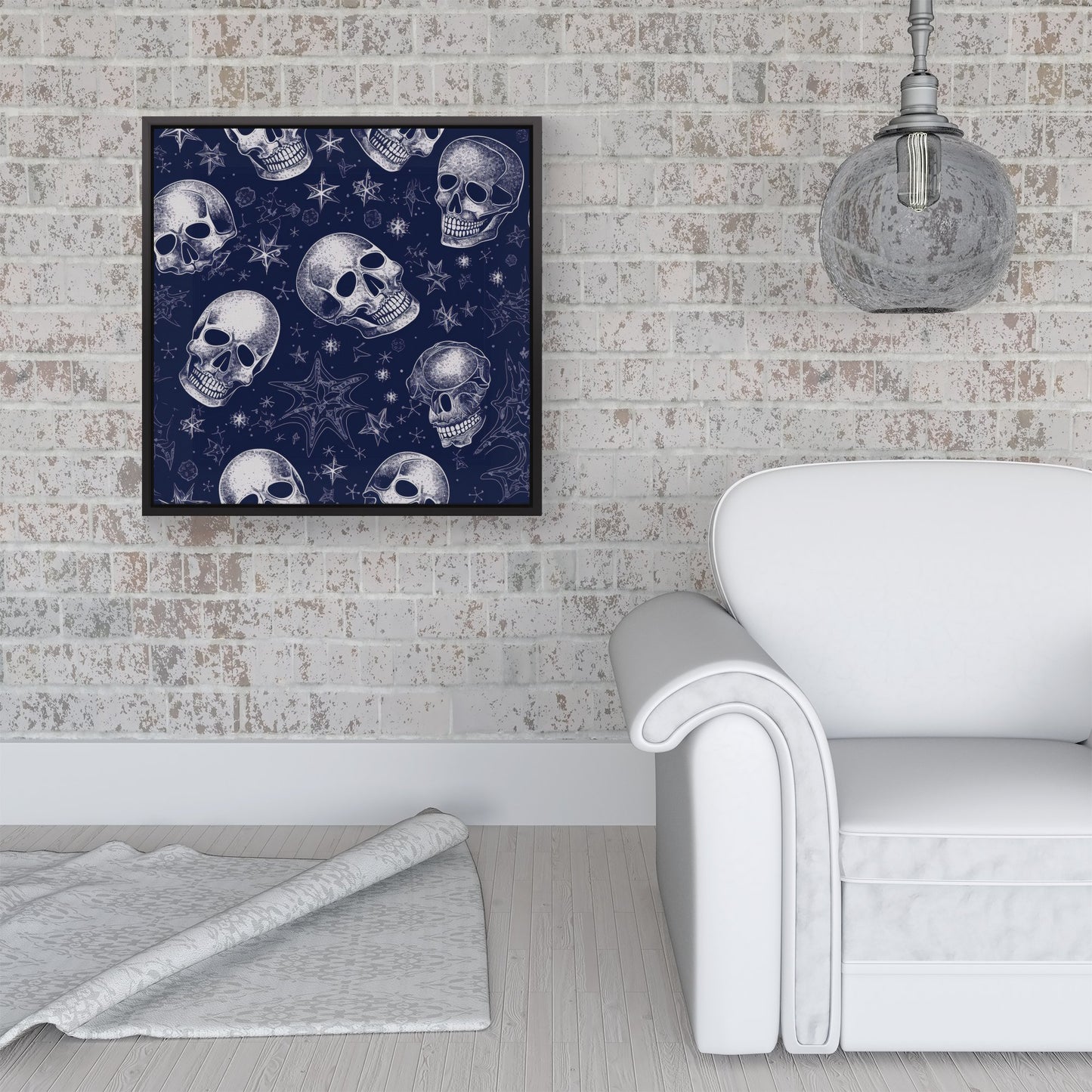 Evening Skulls And Stars Framed Canvas
