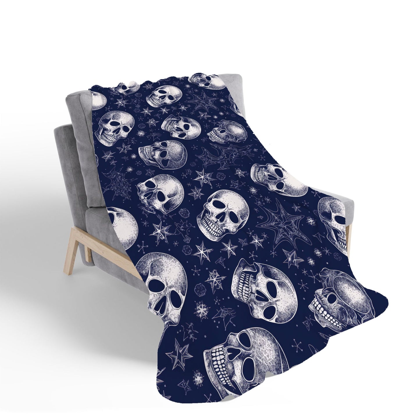 Evening Skulls And Stars Sherpa Blanket