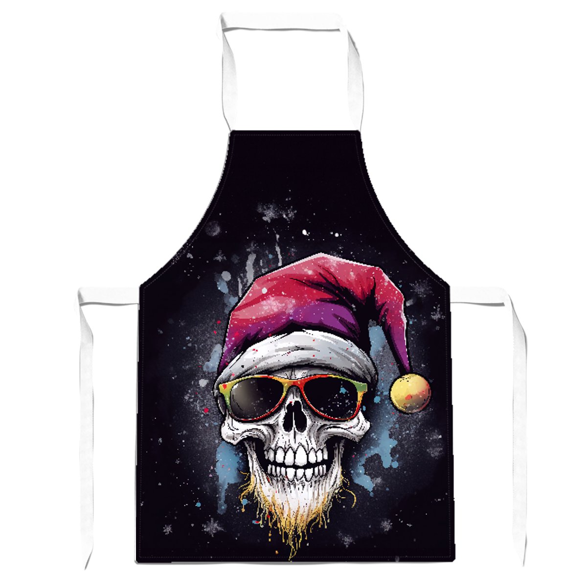 Happy Santa Skull Splashart Apron