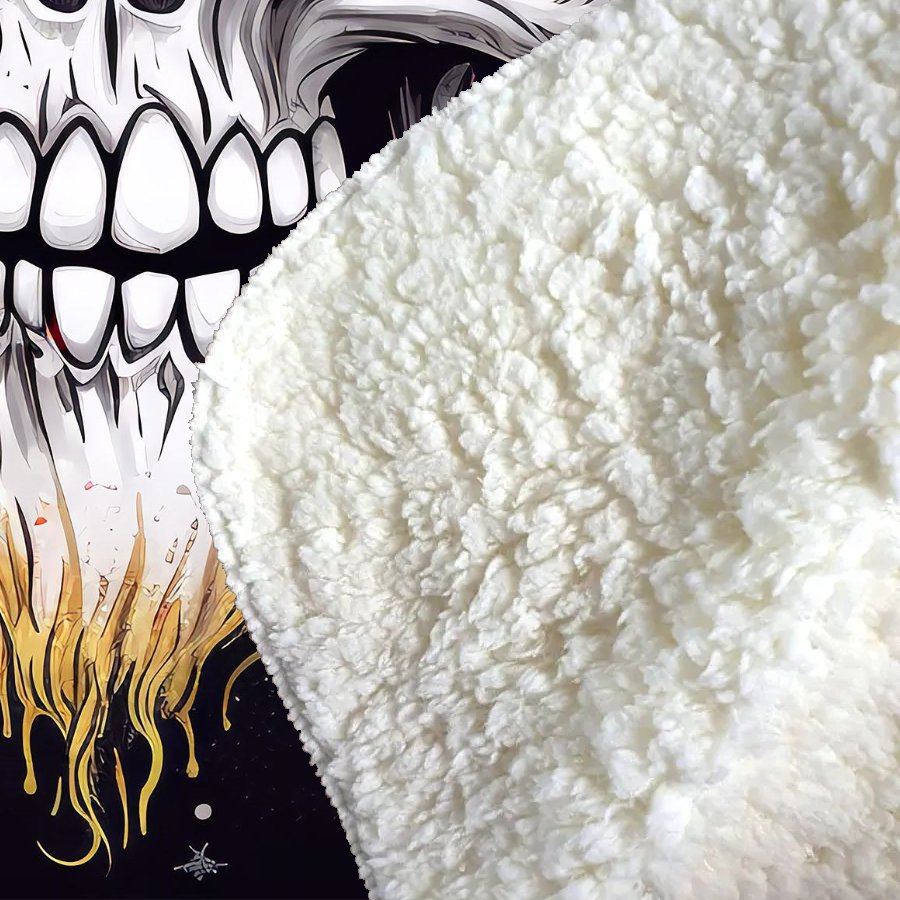 Happy Santa Skull Splashart Sherpa Blanket
