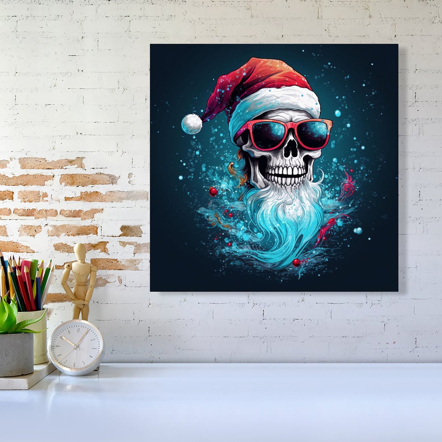 Magical Santa Hat Skull Splashart Canvas