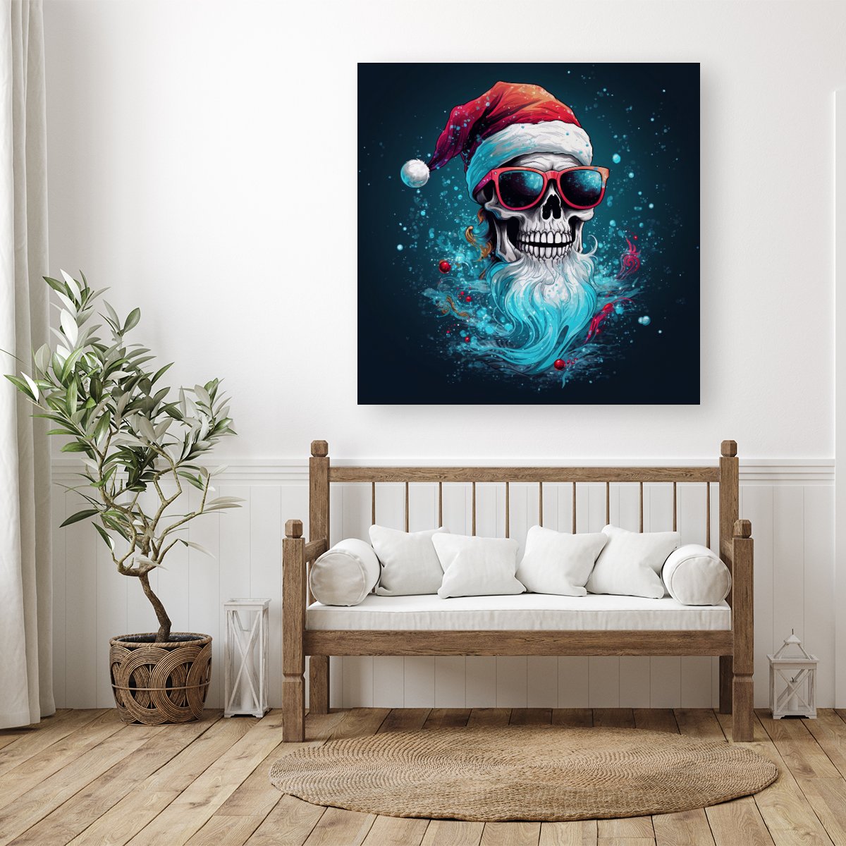 Magical Santa Hat Skull Splashart Canvas