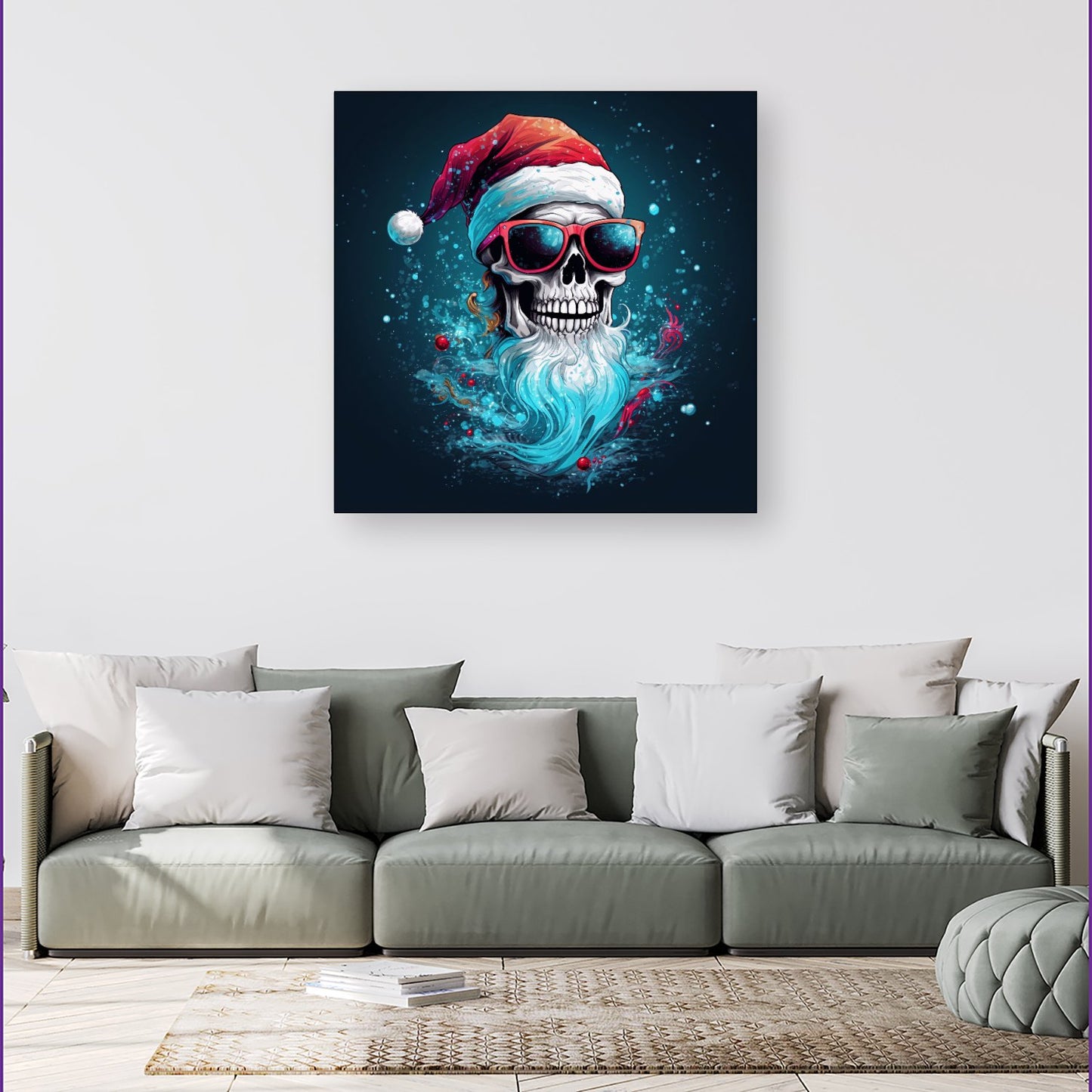 Magical Santa Hat Skull Splashart Canvas