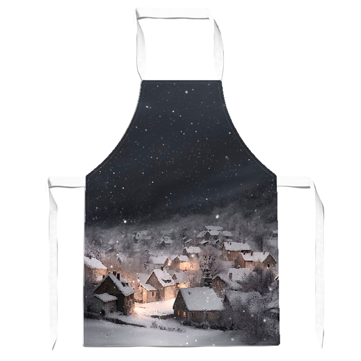 Snowfall Over A Quiet Village Apron