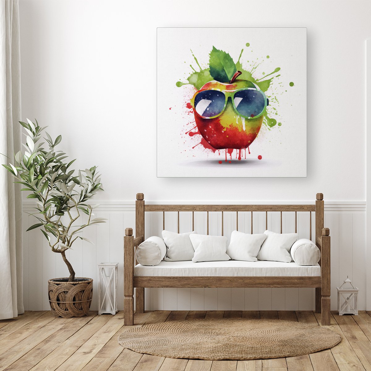 Apple In Glasses Splashart Canvas