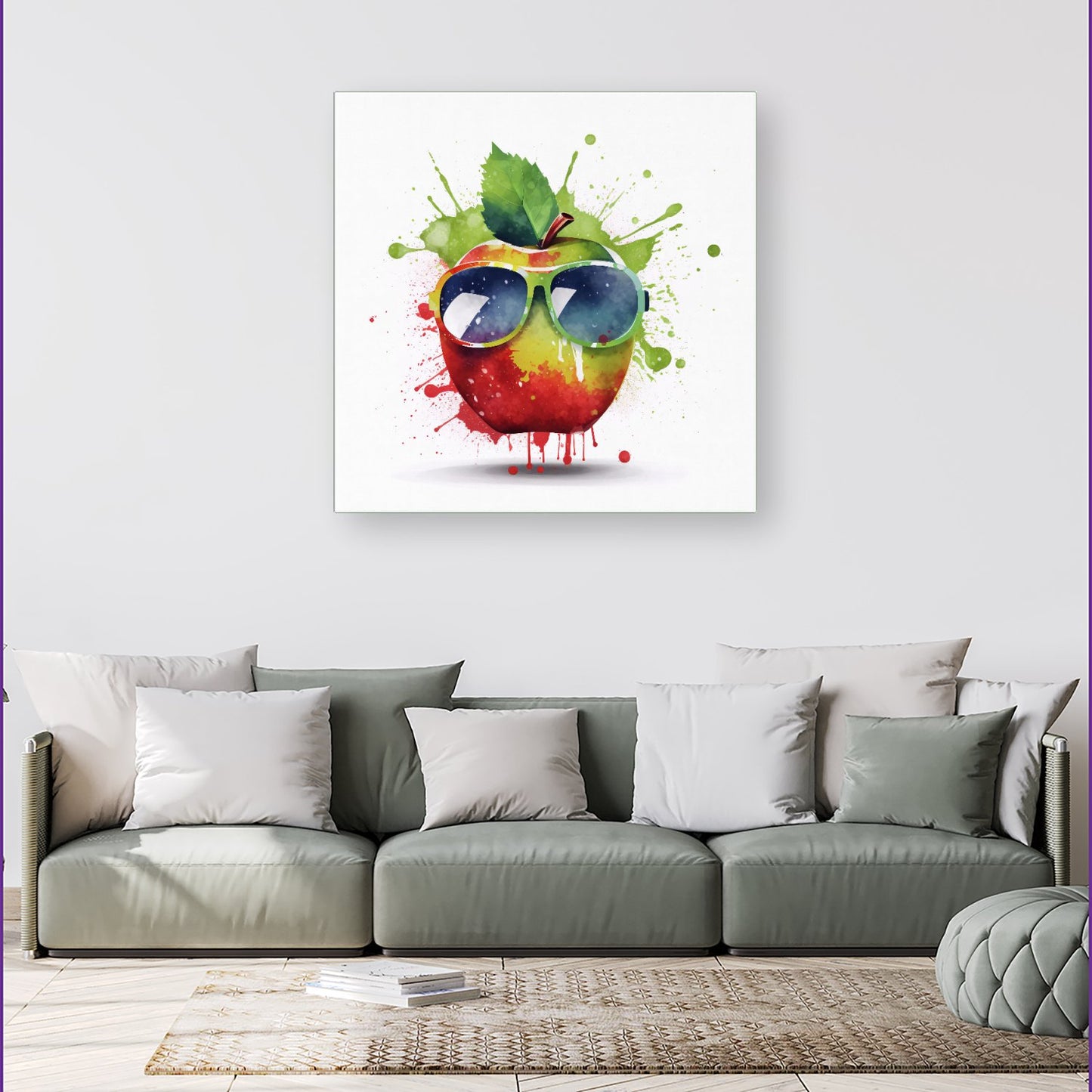 Apple In Glasses Splashart Canvas