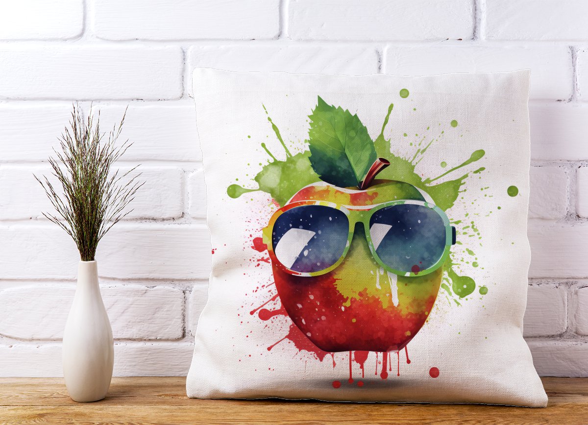 Apple In Glasses Splashart Cushions