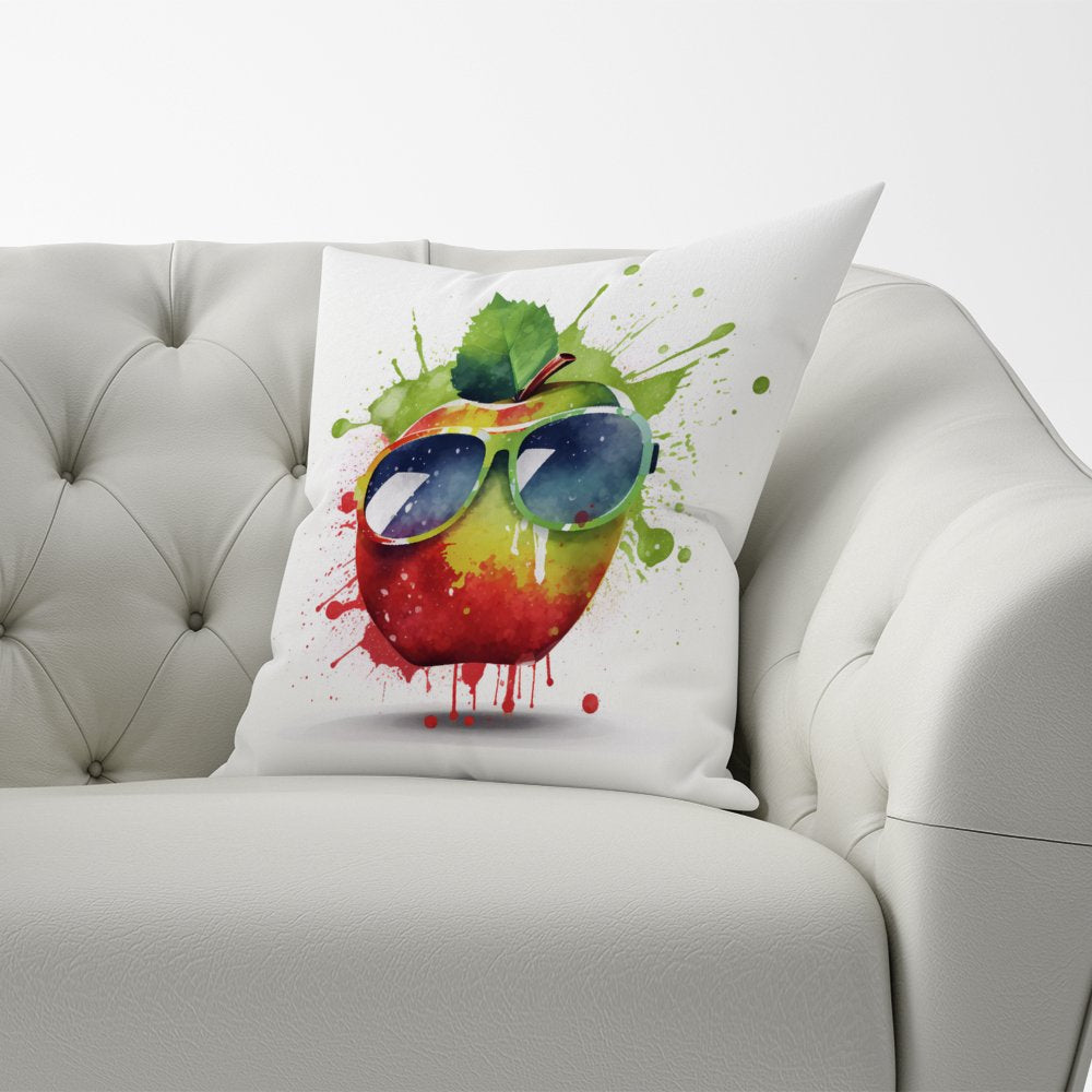 Apple In Glasses Splashart Cushions