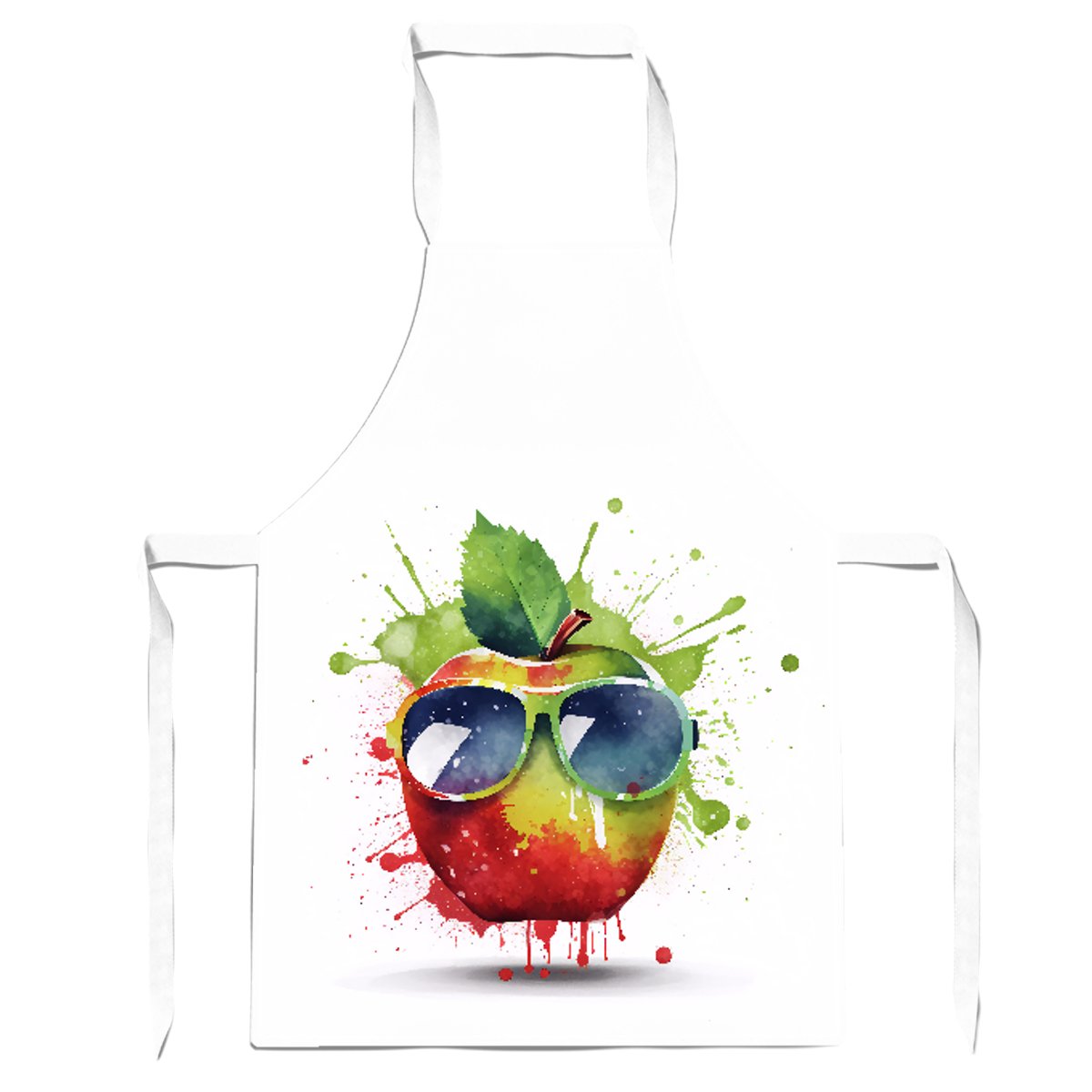 Apple In Glasses Splashart Apron