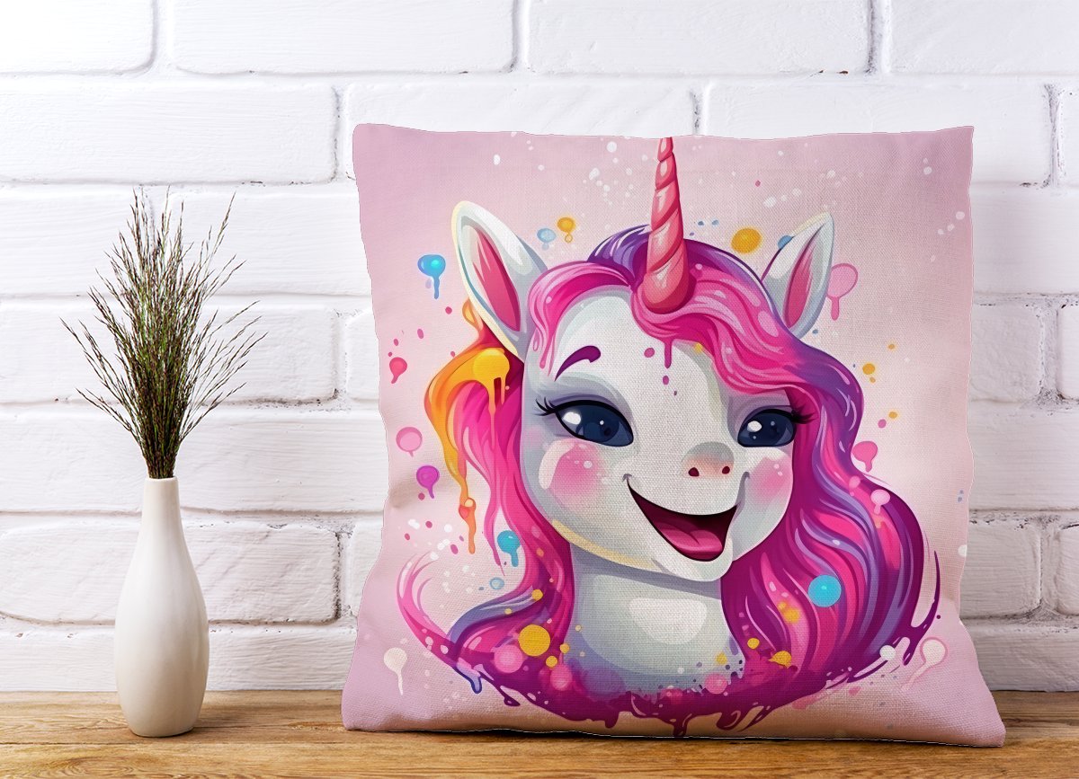 Happy Unicorn Splashart Cushions