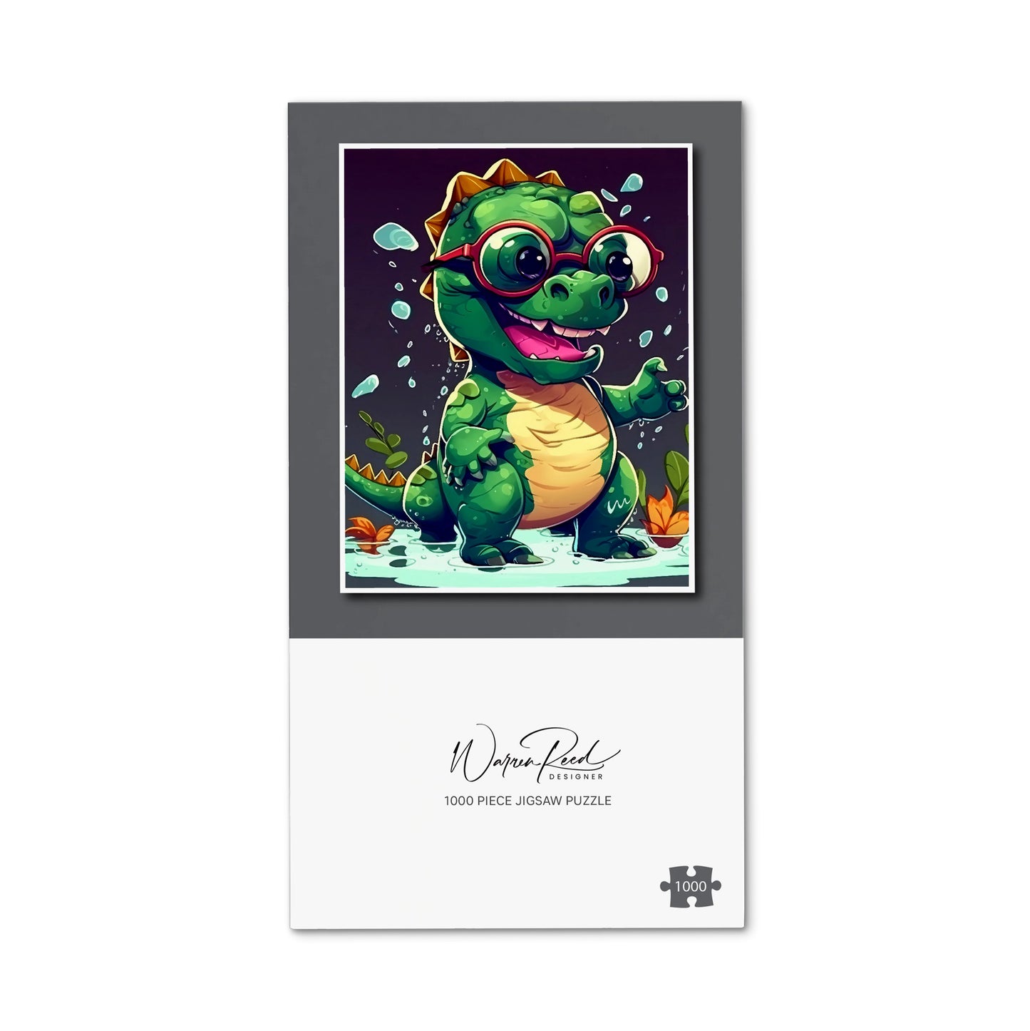Happy Dino In A Puddle Jigsaw Puzzle