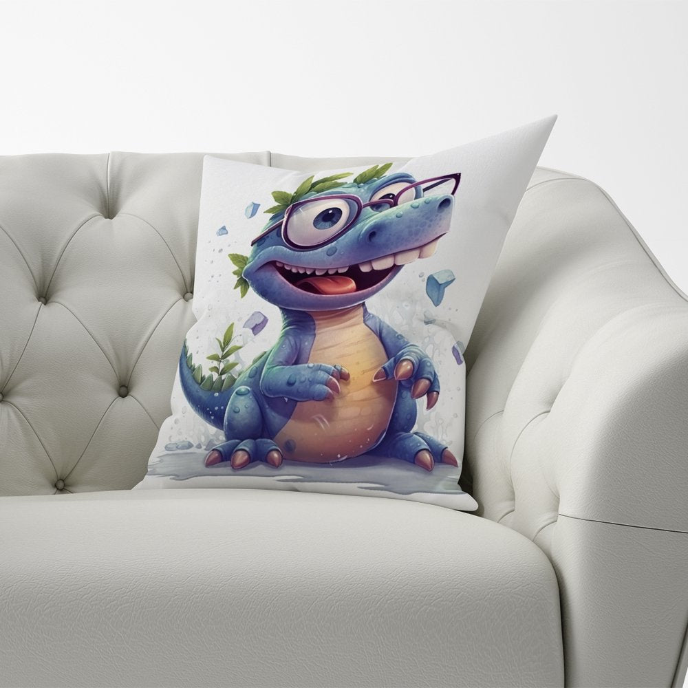 Happy Dinosaur With Glasses Cushions