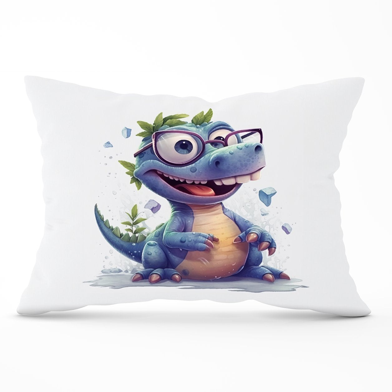 Happy Dinosaur With Glasses Cushions
