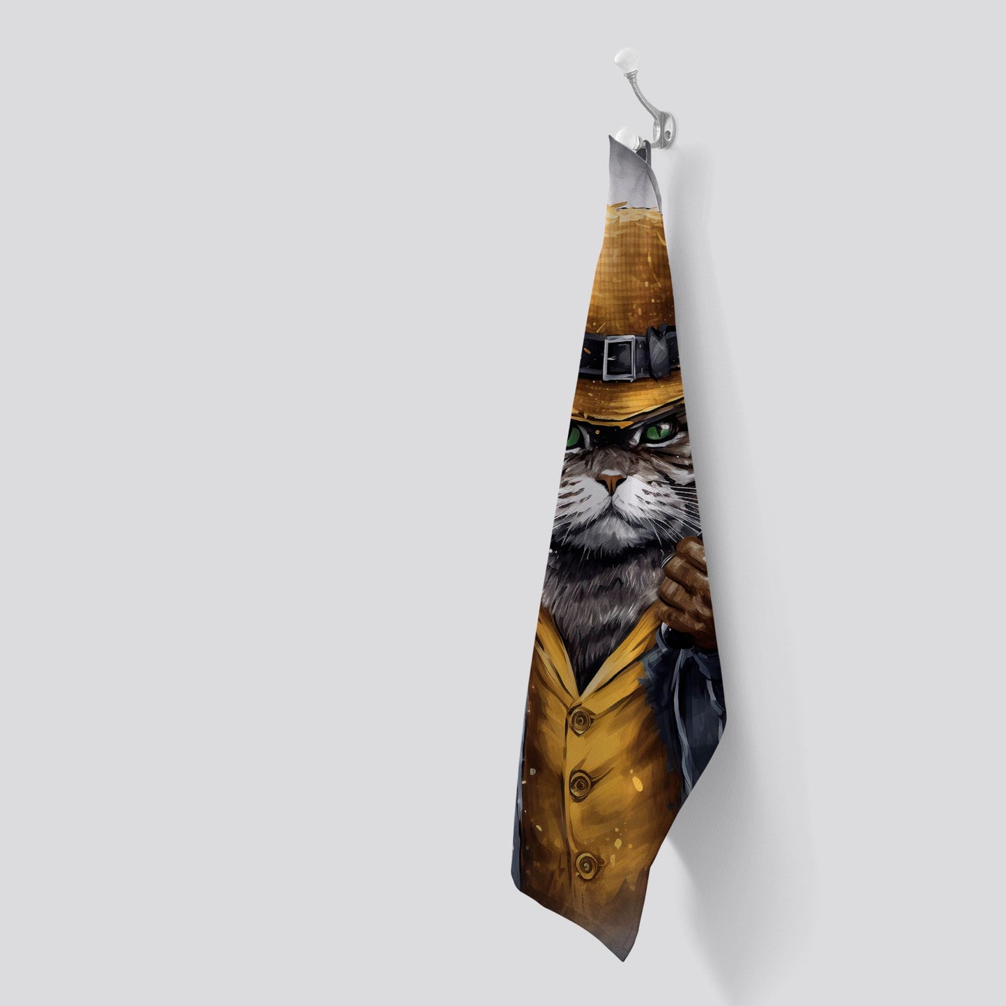 Splashart Gangster Cat Tea Towel