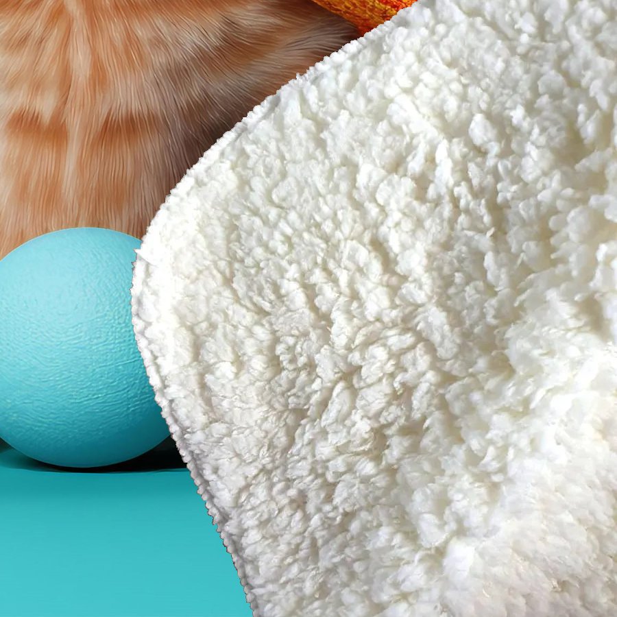 Cat In Glasses With Balls Of Wool Sherpa Blanket