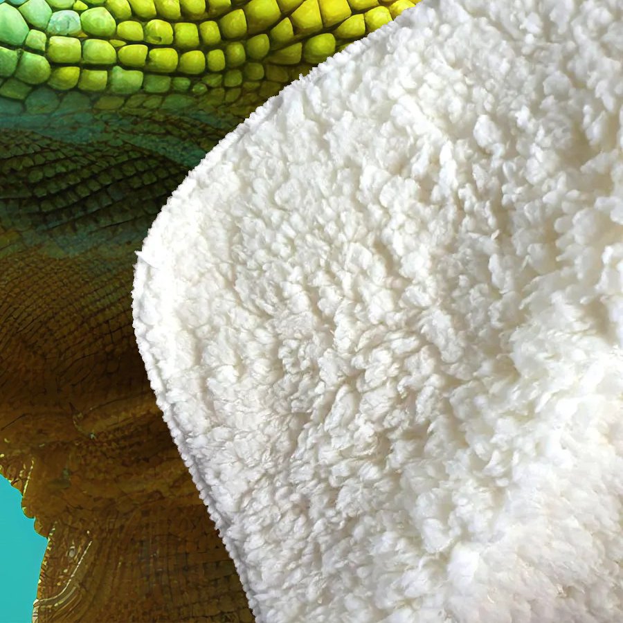 Splashart Iguana Wearing Glasses Sherpa Blanket