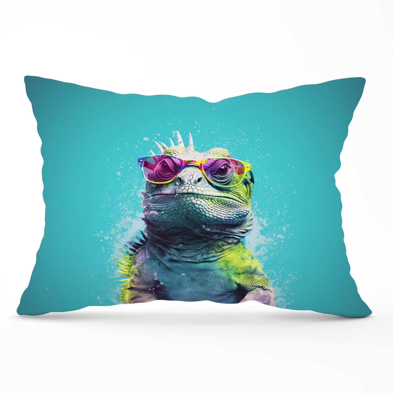 Inquisitive Splashart Iguana Cushions