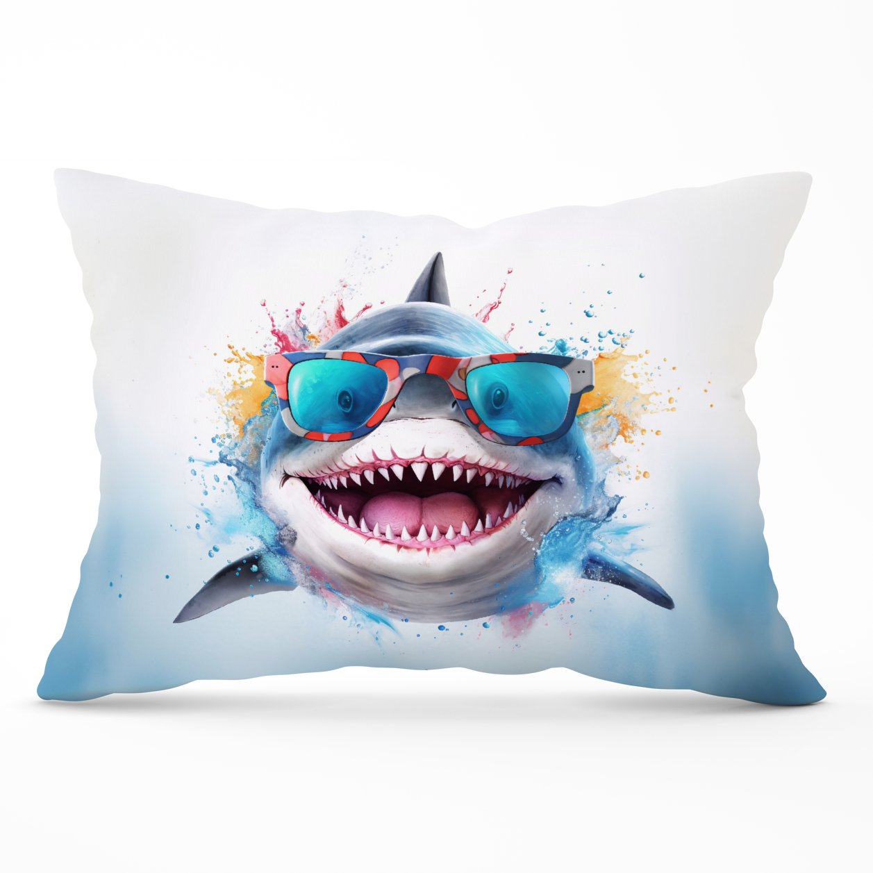 Splashart Shark In Glasses Cushions