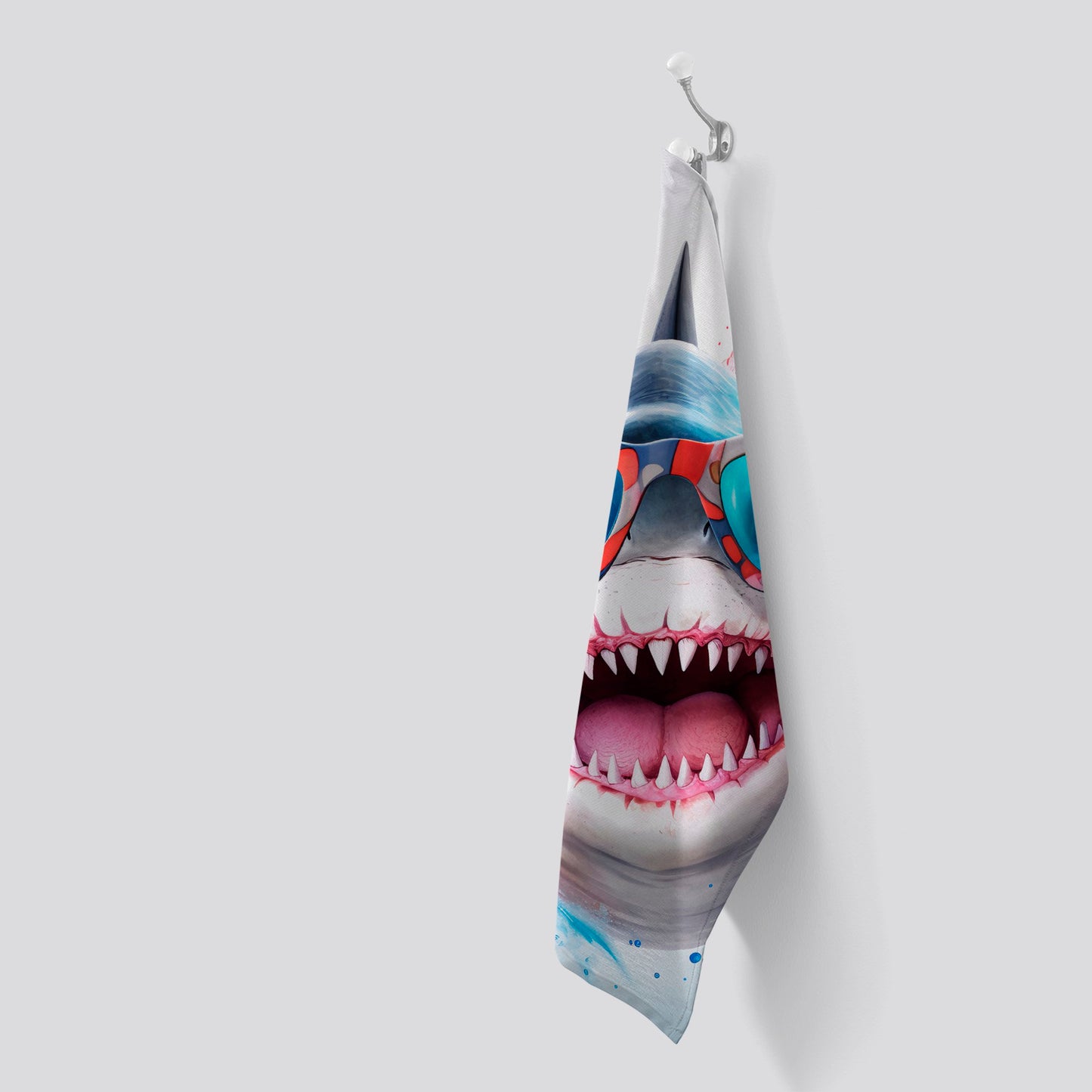 Splashart Shark In Glasses Tea Towel