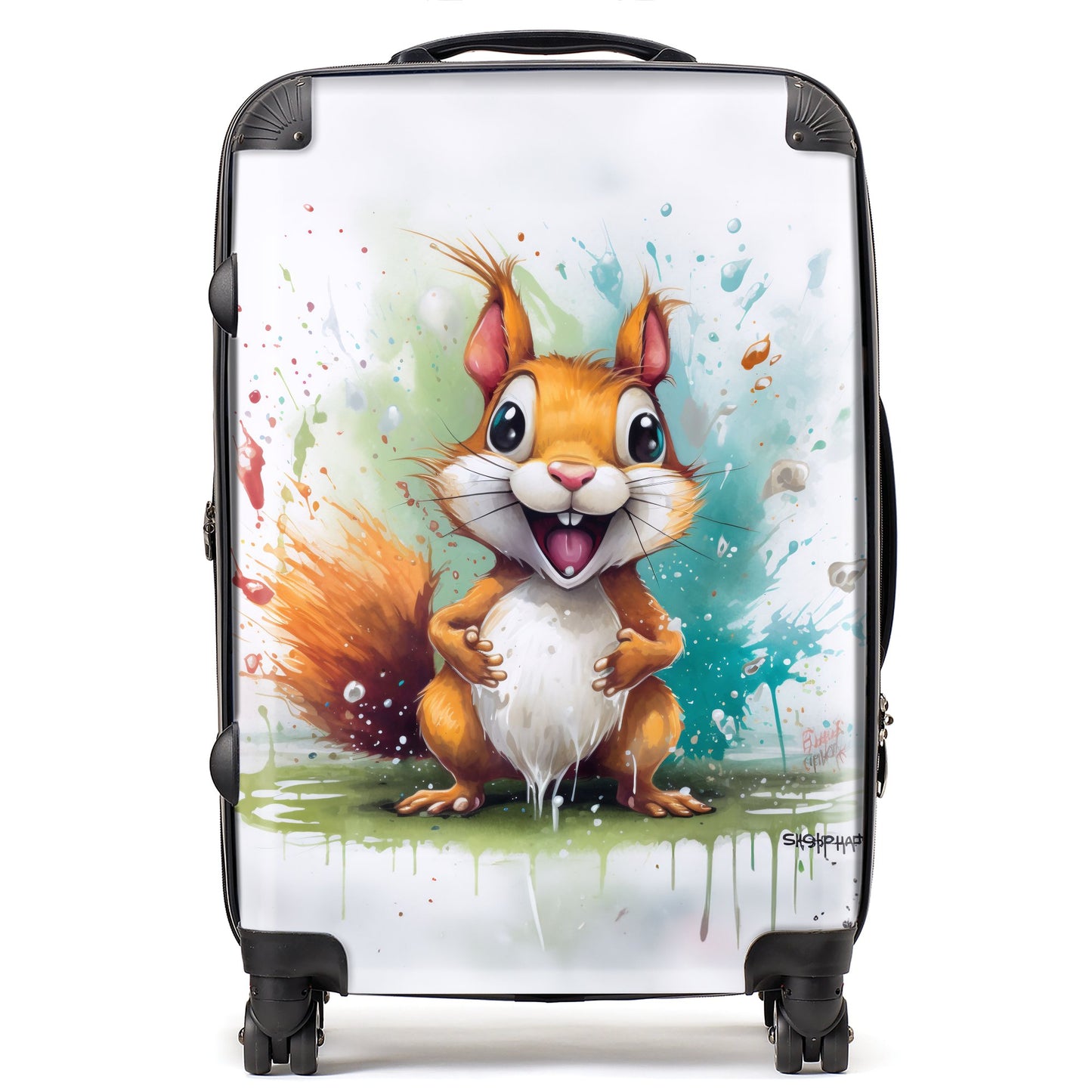 Happy Splashart Squirrel Suitcase