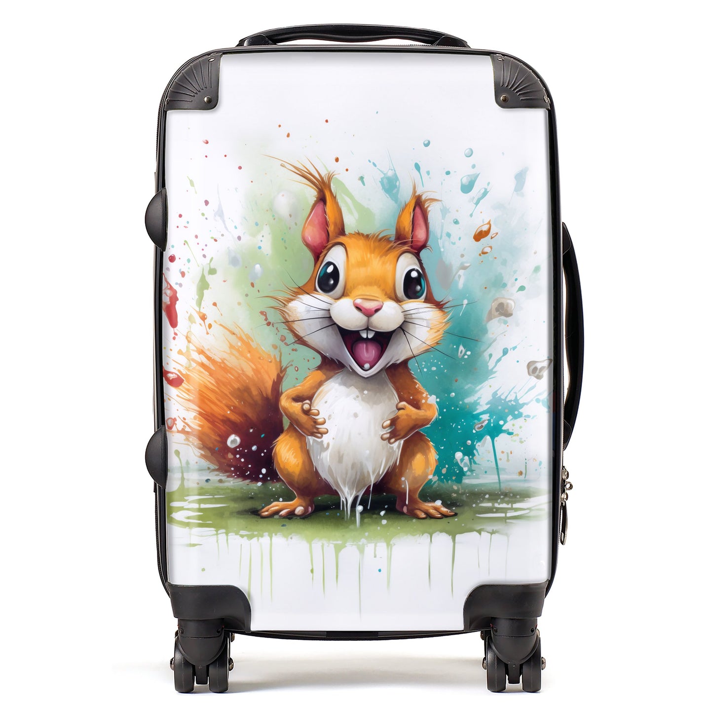 Happy Splashart Squirrel Suitcase