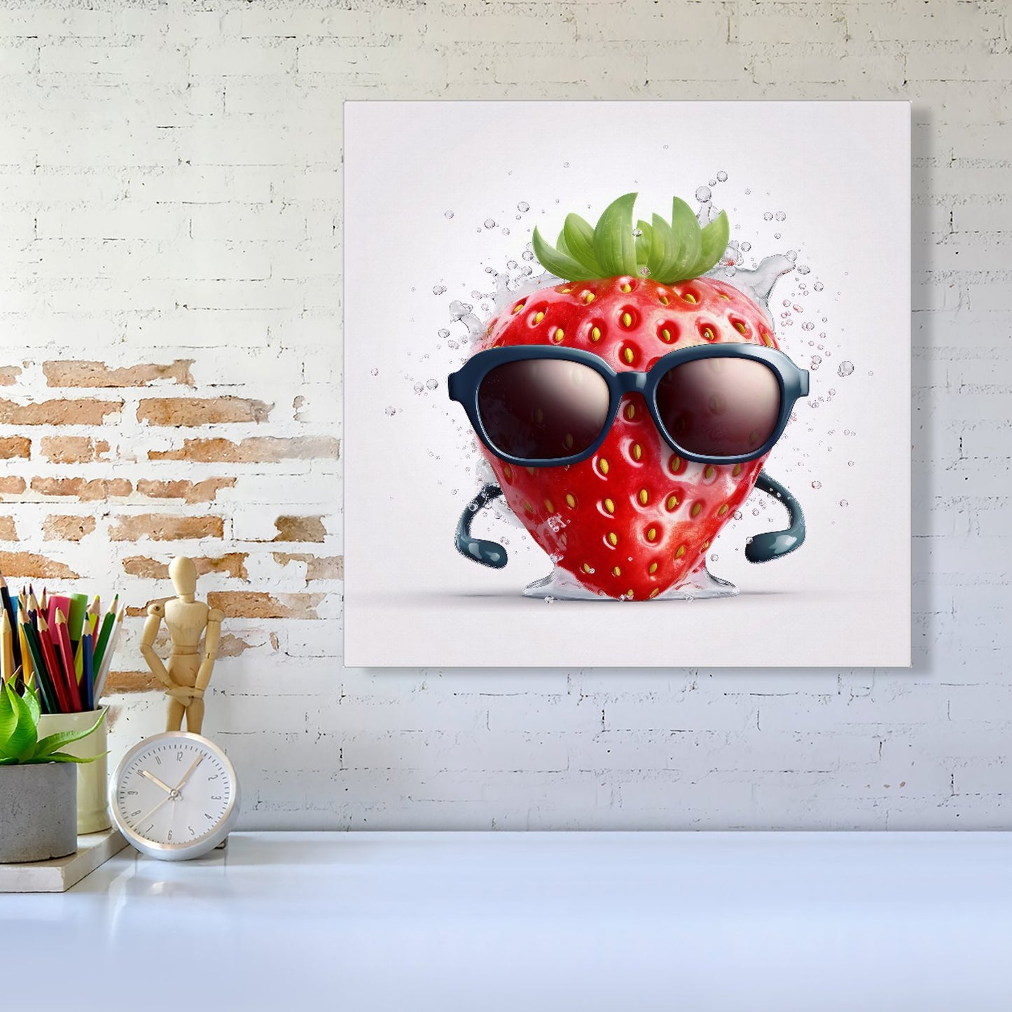 Strawberry In Glasses Canvas