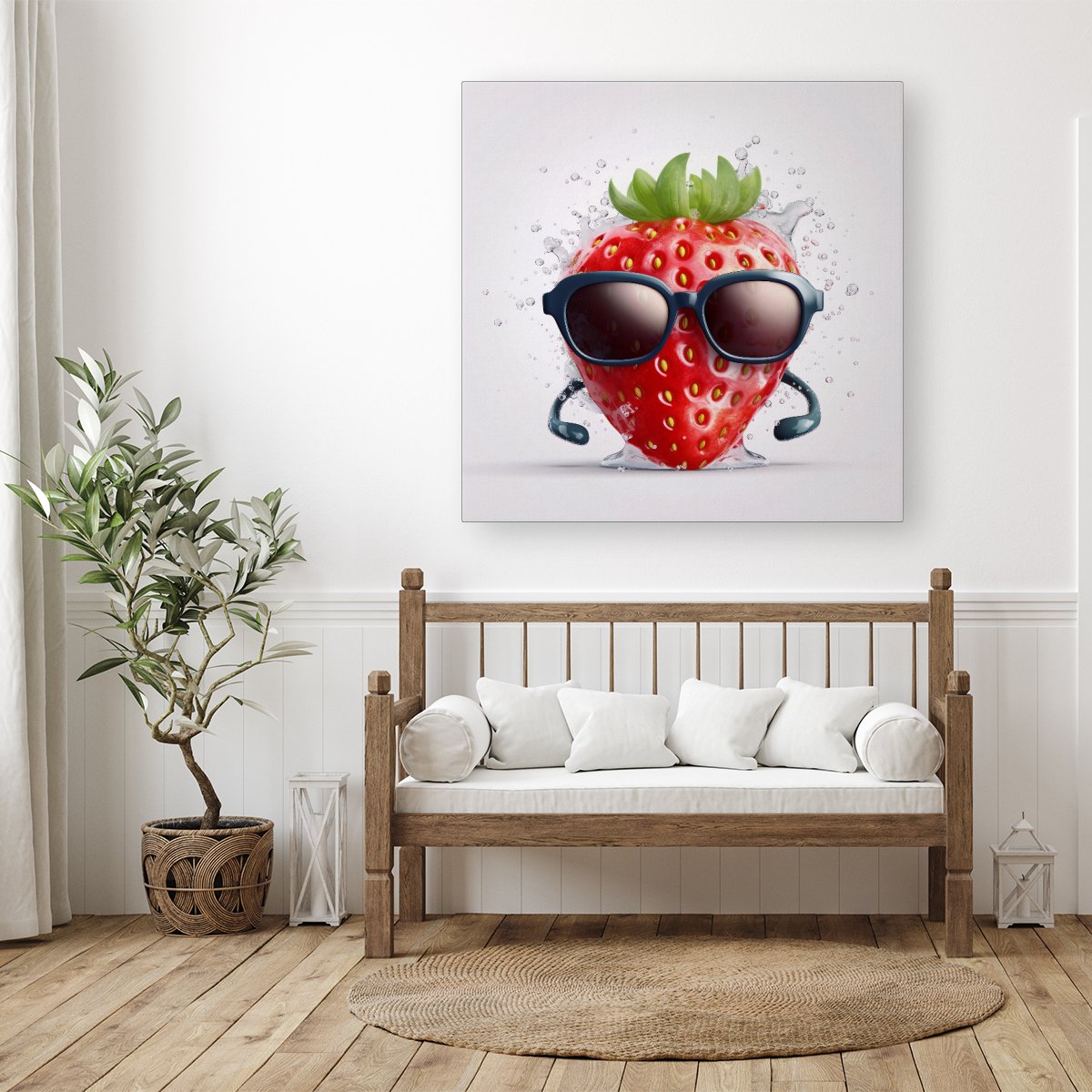 Strawberry In Glasses Canvas