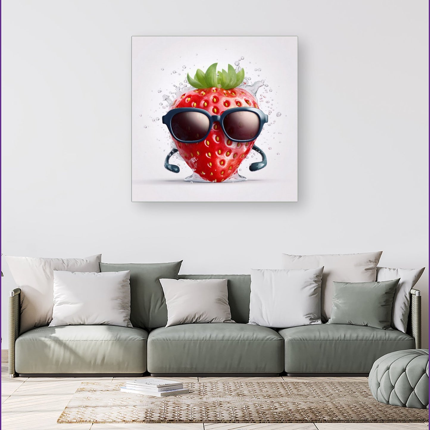 Strawberry In Glasses Canvas
